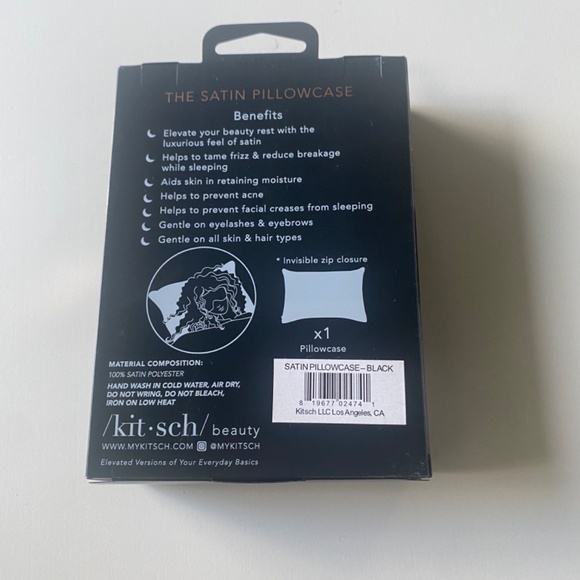 NWT Black Standard Satin Pillowcase - Picture 2 of 2